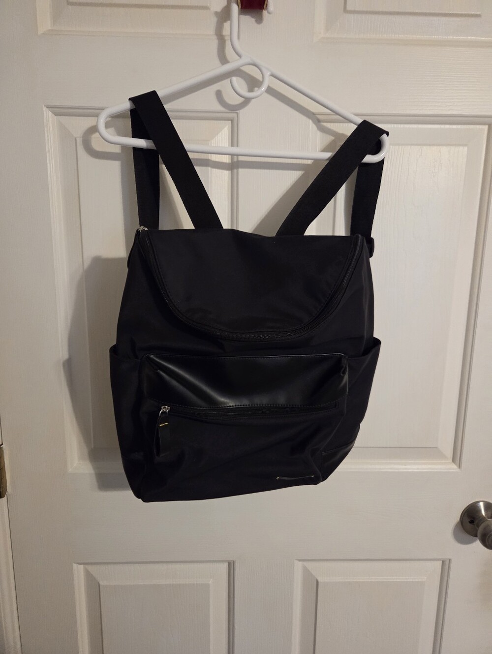 Calvin Klein Black Backpack with Faux Leather Accents